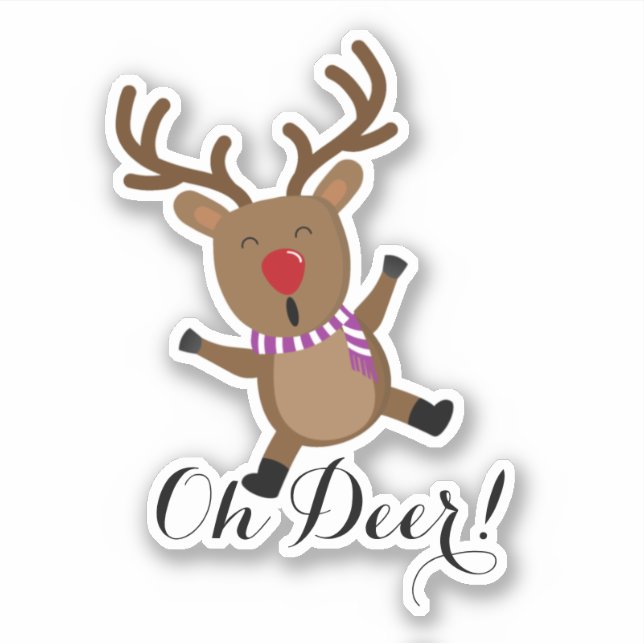 Weihnachts-Niedlich-Rentier-ID854-Aufkleber Aufkleber (Vorderseite)