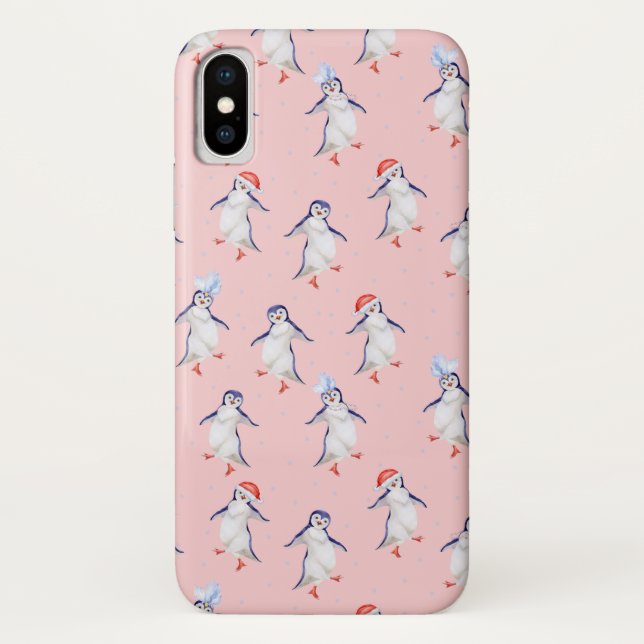 Weihnachts Niedlich Tanzpinguine Pattern Case-Mate iPhone Hülle (Rückseite)
