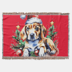 Weihnachts-niedlicher Welpe Decke