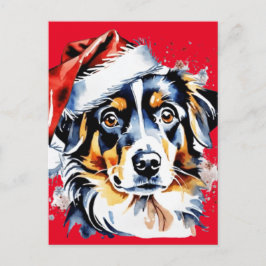 Weihnachts-niedlicher Welpe Feiertagspostkarte
