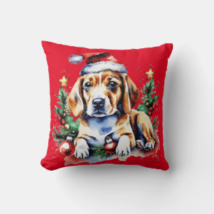 Weihnachts-niedlicher Welpe Kissen