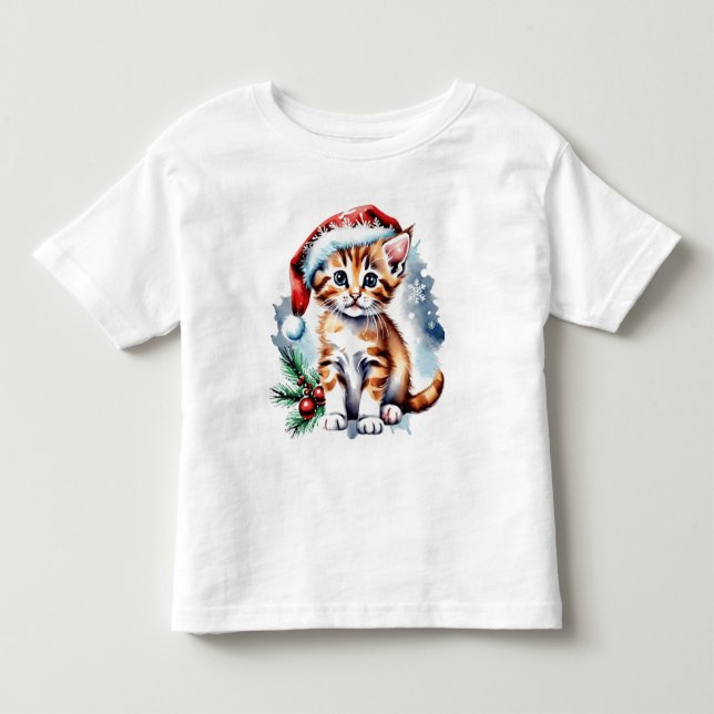 Weihnachts-niedlicher Welpe Kleinkind T-shirt (Vorderseite)