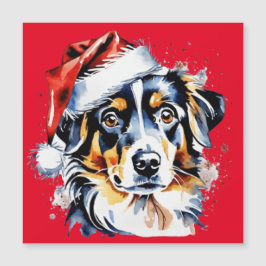 Weihnachts-niedlicher Welpe Magnetkarte
