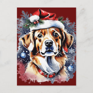 Weihnachts-niedlicher Welpe Postkarte