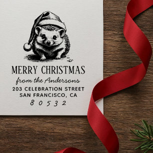 Weihnachts-Niedliches Baby Vintager Igel in der We Permastempel