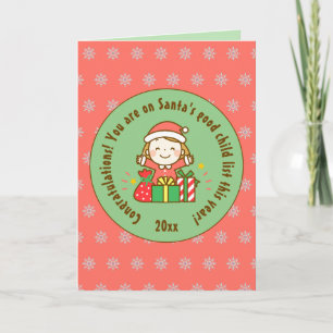 Weihnachts-Nizza-Liste Kinder Geschenk von Weihnac Karte