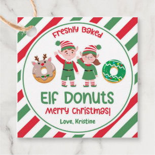 Weihnachts-Nordpol Elf Donuts Geschenk Geschenkanhänger