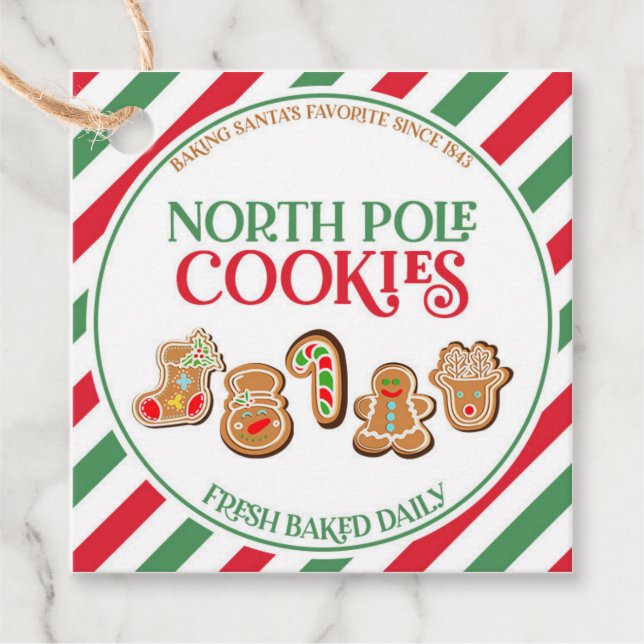 Weihnachts-Nordpol-Kekse Geschenkanhänger (Vorderseite)