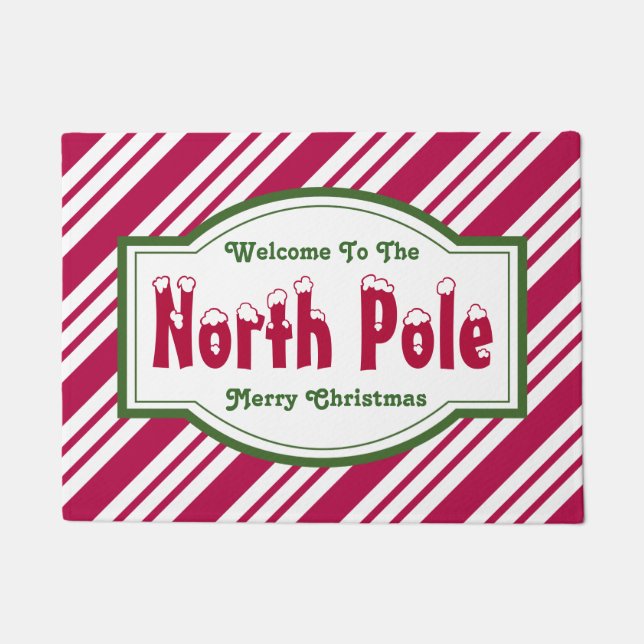 Weihnachts Nordpol Willkommen Doormat Rug Fußmatte (Vorderseite)