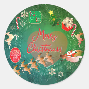 Weihnachts-Nostalgie Runder Aufkleber