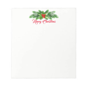 Weihnachts Notepad-Holly Bough Notizblock