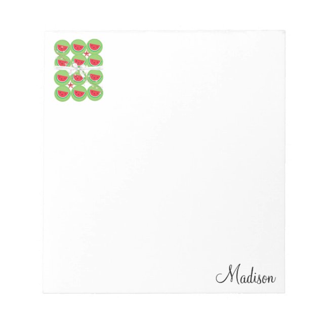 Weihnachts Notepad Watermelon White Bow Notizblock (Vorderseite)