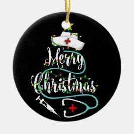 Weihnachts-Nurse Stethoscope Weihnachtsbaum Light Keramik Ornament