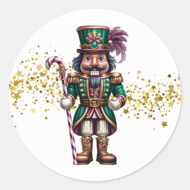 Weihnachts-Nussknacker-Aufkleber  Runder Aufkleber (Vorderseite)