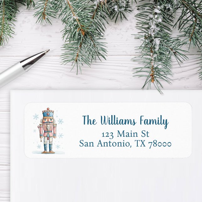 Weihnachts-Nussknacker-Feiertags-Adresse (Christmas Nutcracker Return Address Sticker)