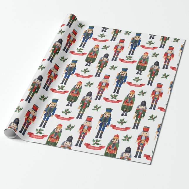 Weihnachts Nussknacker Geschenkpapier (Ungerollt)