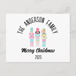 Weihnachts Nussknacker Pastell Personalisierter Na Feiertagspostkarte