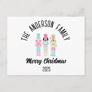 Weihnachts Nussknacker Pastell Personalisierter Na Feiertagspostkarte