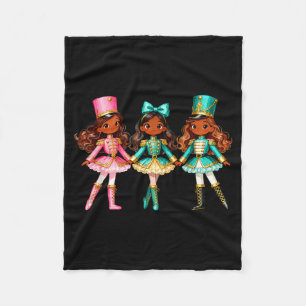Weihnachts-Nussknacker Schwarze Mädchen Kinder Fes Fleecedecke
