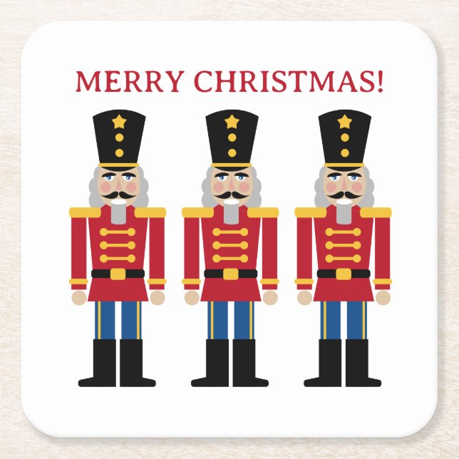 Weihnachts-Nussknacker trinken Coaster für Party Rechteckiger Pappuntersetzer (Vorderseite)
