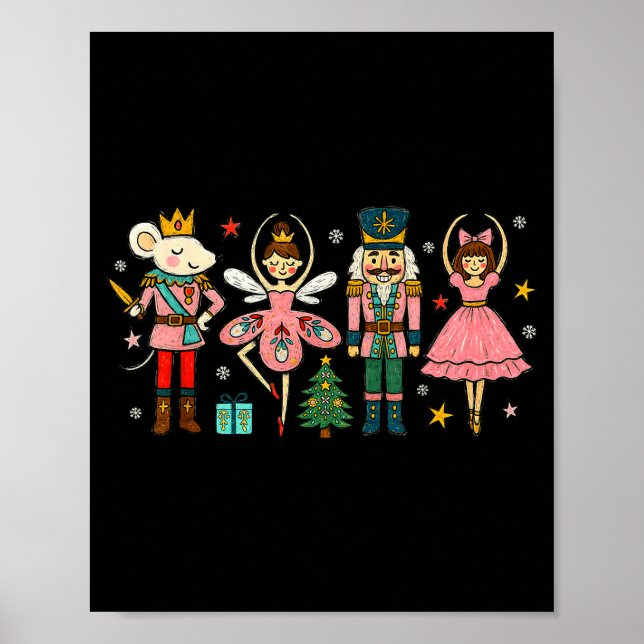 Weihnachts Nussknacker Trupp Ballett Tanz Frauen K Poster (Vorne)
