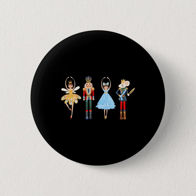 Weihnachts Nutcracker Ballet Niedliche Weihnachtsg Button (Vorderseite)