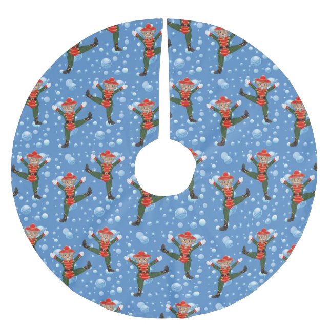 Weihnachts-Nutcracker Ballet Soldier Tree Rock Polyester Weihnachtsbaumdecke (Vorderseite)