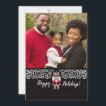 Weihnachts-Nutcracker-Fotokarte Feiertagskarte<br><div class="desc">Eine einfache und elegante Nutcracker Weihnachtskarte,  um an alle Ihre Freunde und Familie zu senden. Personalisieren Sie es mit Ihrem Namen und Ihrer Nachricht.</div>