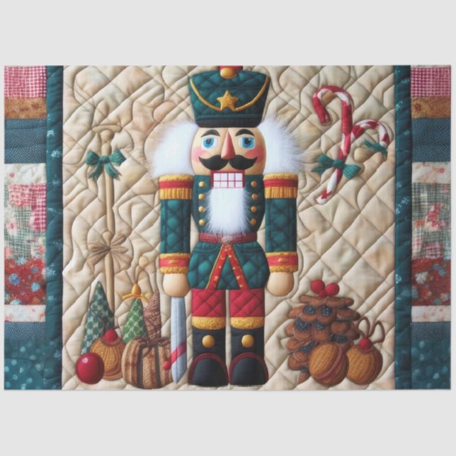 Weihnachts-Nutcracker Green Red Seidenpapier (Vorderseite)