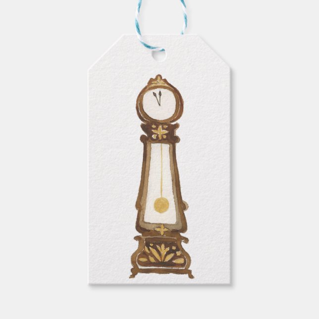Weihnachts-Nutcracker Großvater-Uhr Geschenketiket Geschenkanhänger (Vorderseite)