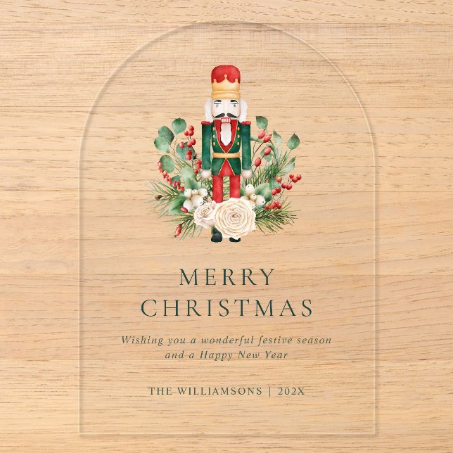 Weihnachts Nutcracker Grüne Festlich Acryleinladungen (Vorderseite)