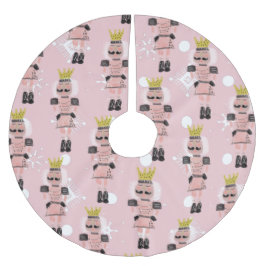 Weihnachts-Nutcracker Hand gezeichnet Rosa Soldat Polyester Weihnachtsbaumdecke