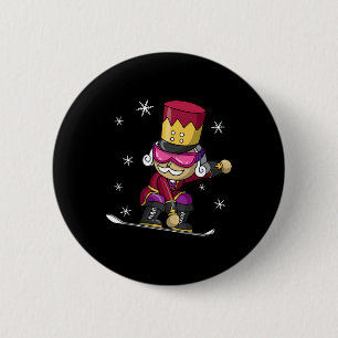 Weihnachts Nutcracker Snowboard Snowboarden Snowbo Button