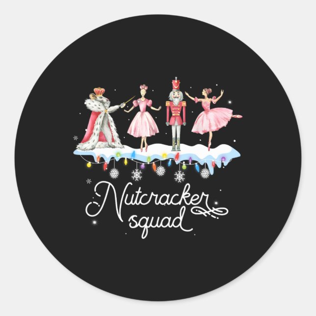 Weihnachts-Nutcracker Squad Ballett-Tanz Frauen Ki Runder Aufkleber (Vorderseite)