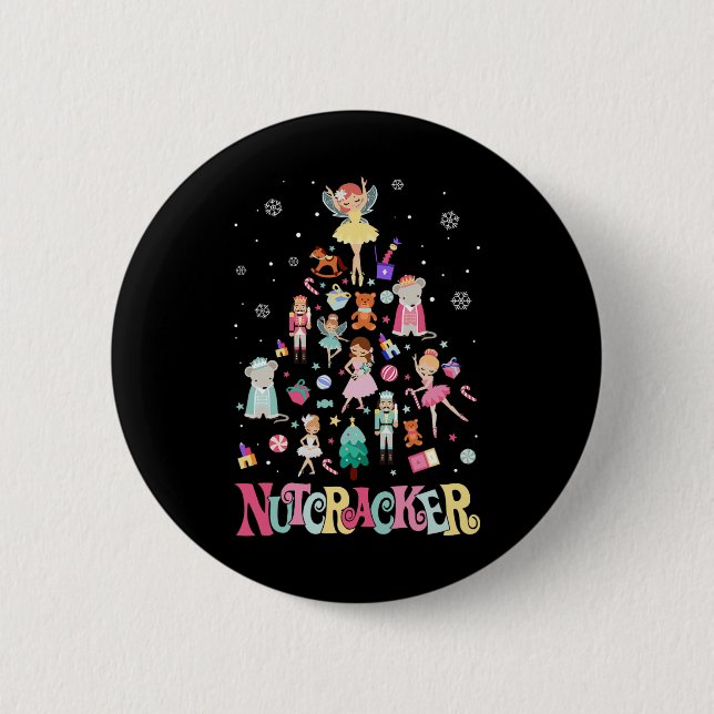 Weihnachts-Nutcracker Squad Ballett-Tanz passt auf Button (Vorderseite)