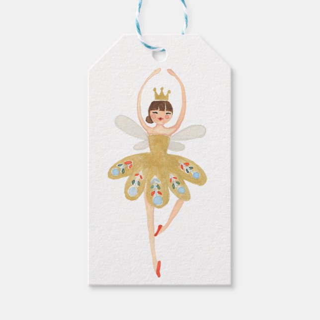 Weihnachts-Nutcracker Sugar Plum Fairy Geschenktas Geschenkanhänger (Vorderseite)