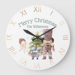 Weihnachts Nutcracker Sugum Fairy & Mouse King Große Wanduhr