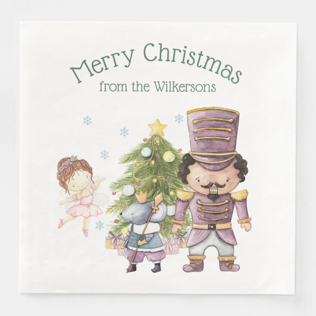 Weihnachts Nutcracker Sugum Fairy & Mouse King Serviette (Vorderseite)