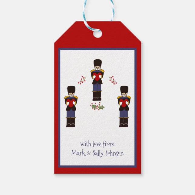 Weihnachts-Nutcracker Toy Soldier Geschenketikette Geschenkanhänger (Vorderseite)
