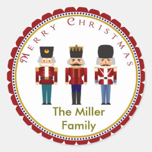Weihnachts-Nutcracker Trio Stickers Labels