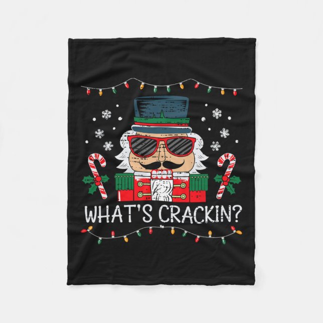 Weihnachts Nutcracker Whats Crackin Funny Xmas Men Fleecedecke (Vorderseite)
