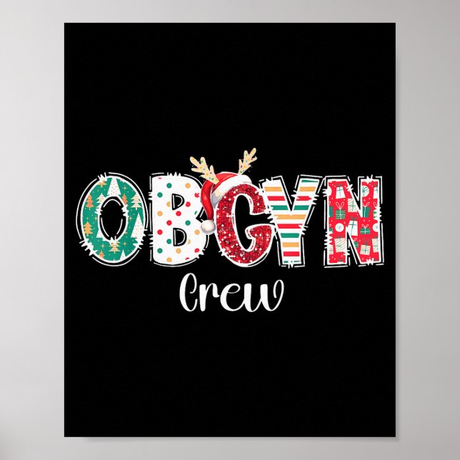 Weihnachts-Obgyn-Team Geburtshelfer Ob Gyn Gruppe  Poster (Vorne)