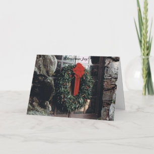 Weihnachts- oder Feiertagskarte mit Wreath