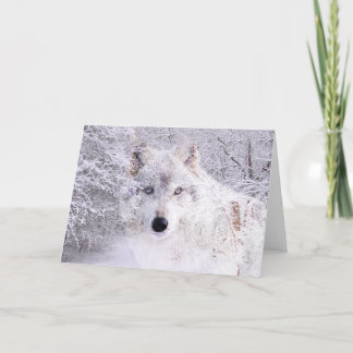 Weihnachts- oder Winterwolf Feiertagskarte