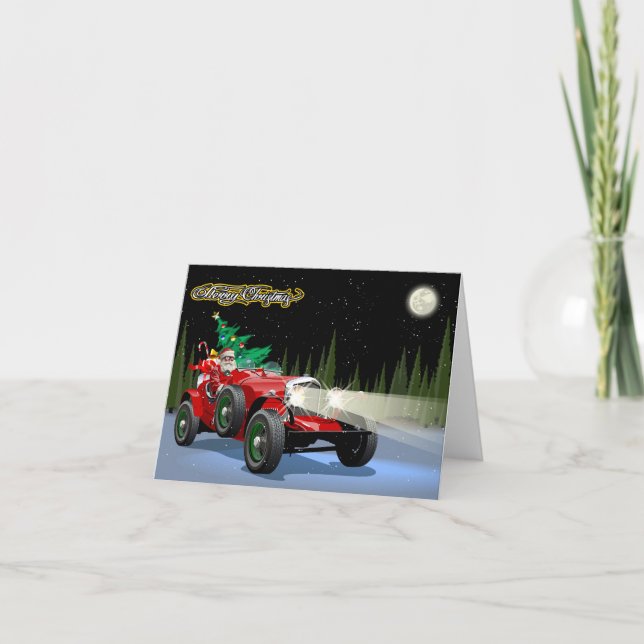 Weihnachts-Oldtimer Dankeskarte (Vorderseite)