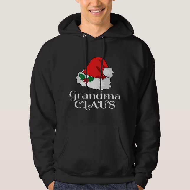 Weihnachts-Oma Claus Matching Pajama-Weihnachtsman Hoodie (Vorderseite)