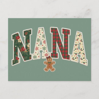 Weihnachts-Oma-Faux-Patchwork-Muster II Feiertagspostkarte