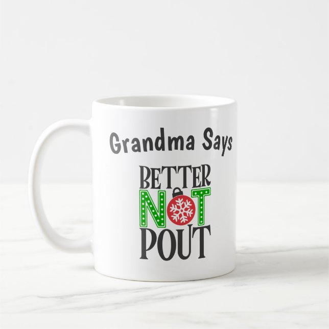 Weihnachts-Oma sagt besser nicht ausgeben Kaffeetasse (Links)