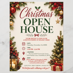 Weihnachts-Open-House-Flugblatt Flyer