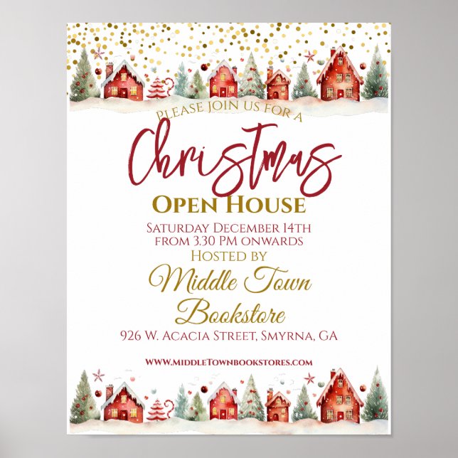 Weihnachts-Open House-Geschäft Poster (Vorne)
